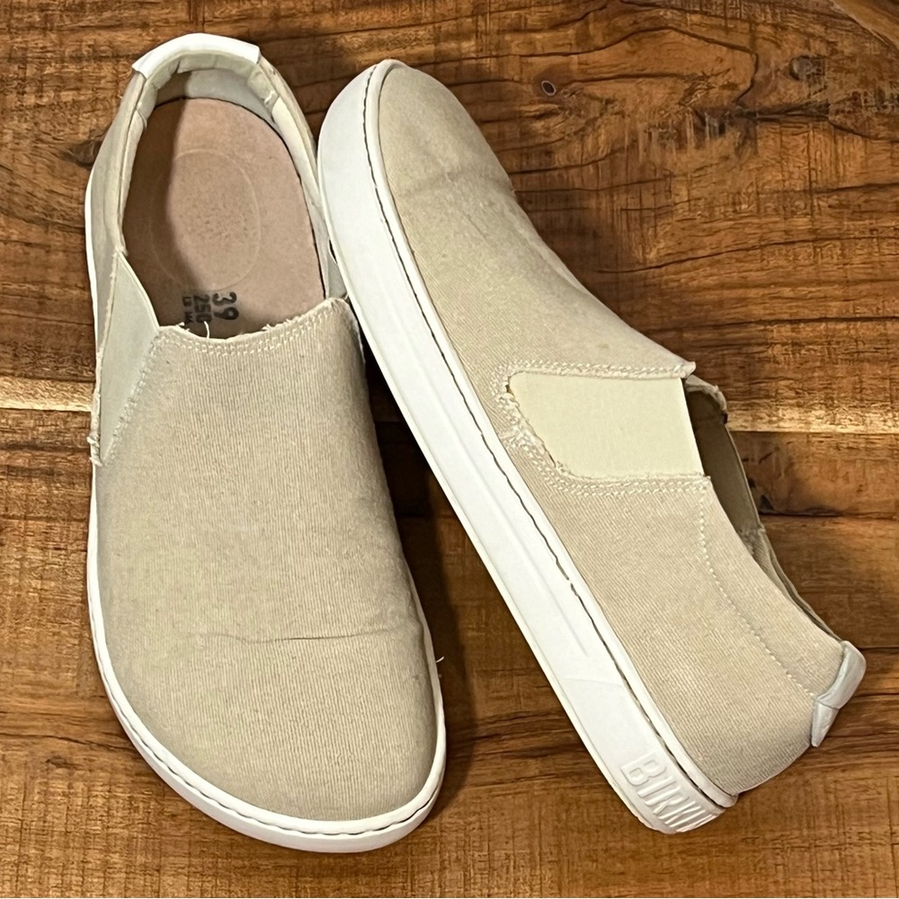 Birkenstock Cream Slip-On Sneakers